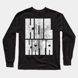 Kolkata, India City Map Typography - Light Long Sleeve T-Shirt